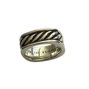 David Yurman Men’s Sculpted Cable Square Ring Sterling Silver Size 11 GORGEOUS!!